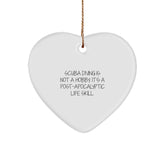 Funny Scuba Diving Gifts for Christmas, Scuba Diving Heart Ornament, Gifts from Men to Scuba Diving Lovers - Image 1
